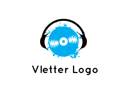 headphone around vinyl record
