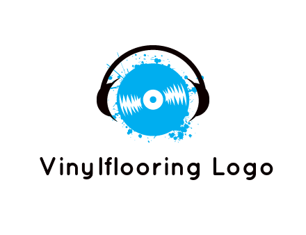 headphone around vinyl record
