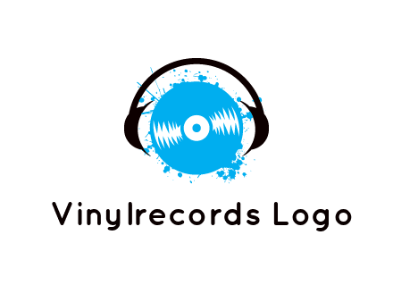 headphone around vinyl record