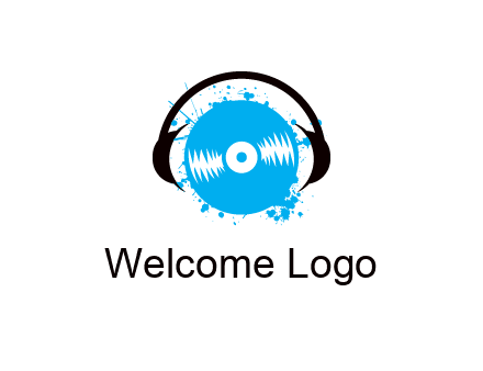 headphone around vinyl record