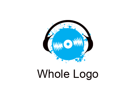 headphone around vinyl record