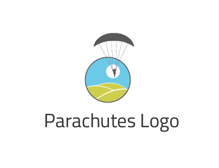 parachuting down the field in circle