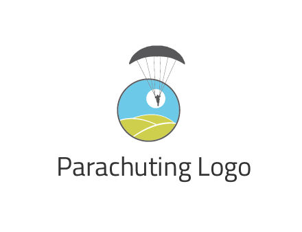 parachuting down the field in circle