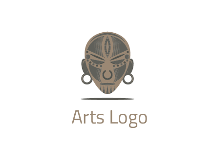 mask with earrings
