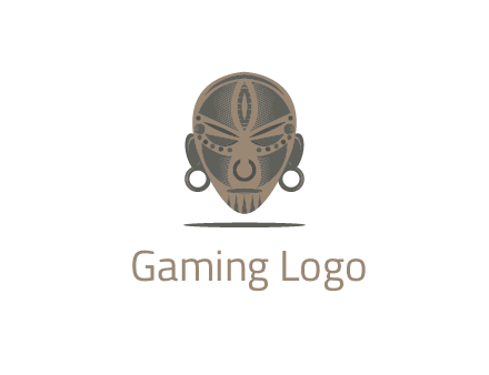 mask with earrings
