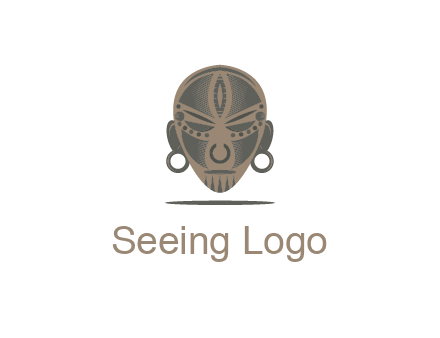 mask with earrings