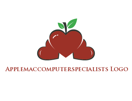 hearts behind apple shaped like heart