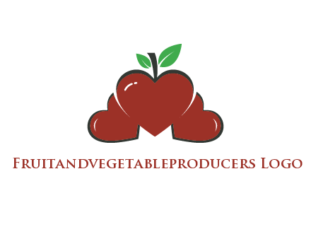 hearts behind apple shaped like heart