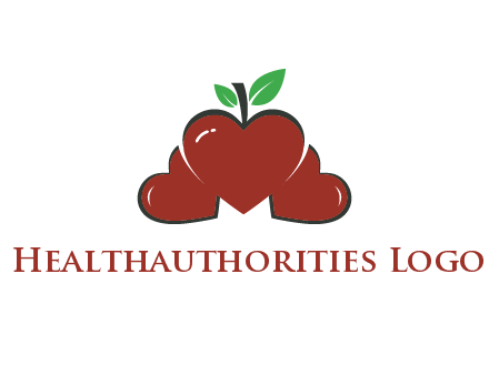hearts behind apple shaped like heart