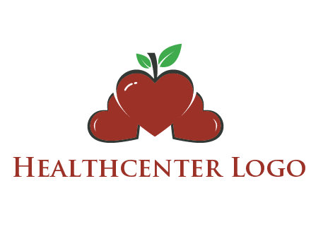 hearts behind apple shaped like heart