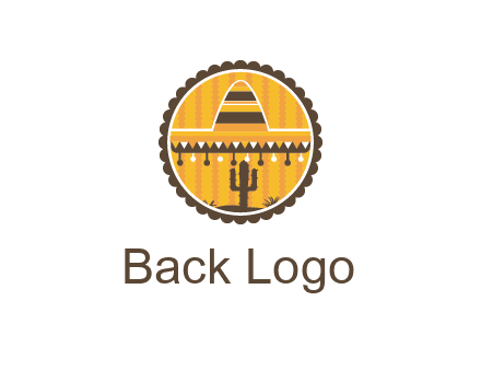Mexican hat with cactus in circle