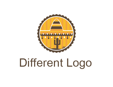 Mexican hat with cactus in circle