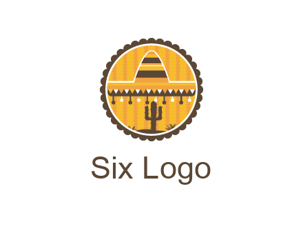 Mexican hat with cactus in circle