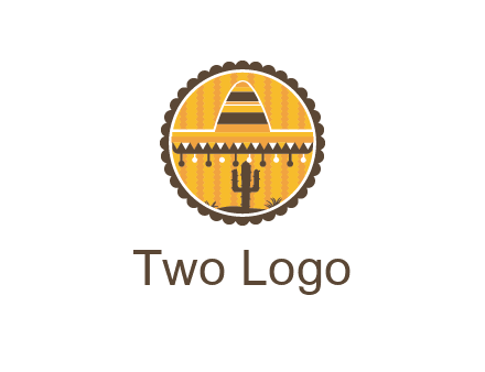 Mexican hat with cactus in circle