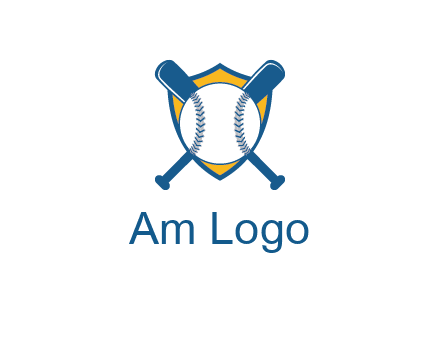 shield with bats behind baseball