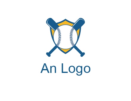 shield with bats behind baseball
