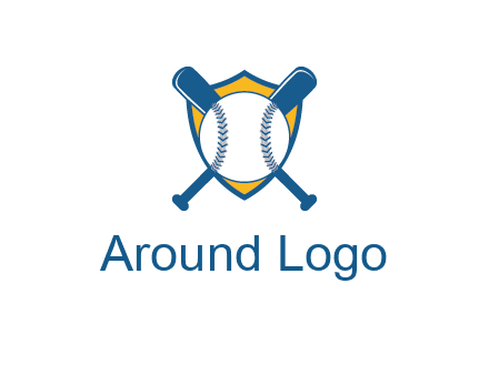 shield with bats behind baseball