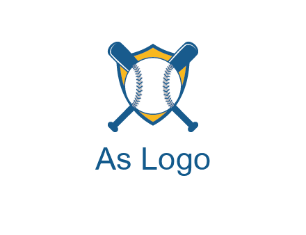 shield with bats behind baseball