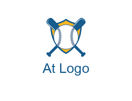 shield with bats behind baseball