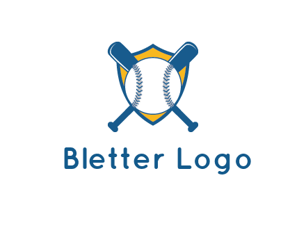 shield with bats behind baseball