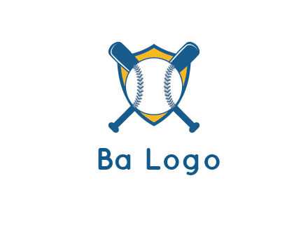 shield with bats behind baseball