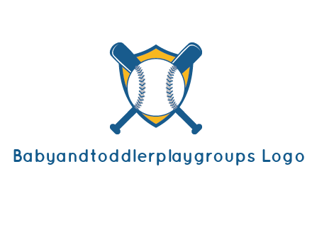 shield with bats behind baseball