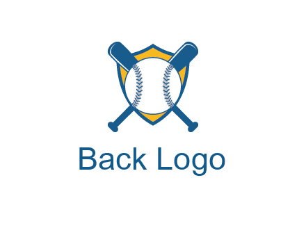shield with bats behind baseball