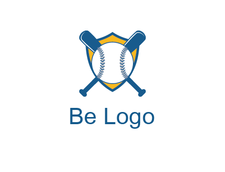 shield with bats behind baseball