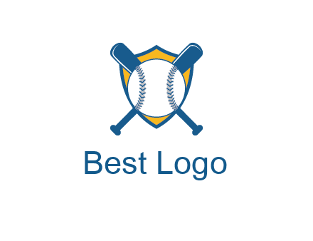 shield with bats behind baseball