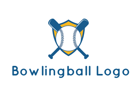 shield with bats behind baseball