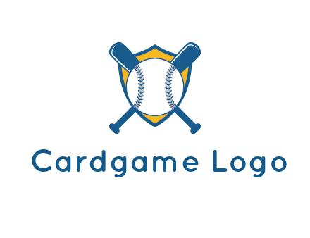 shield with bats behind baseball