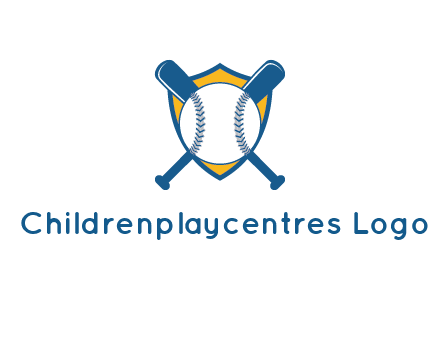 shield with bats behind baseball