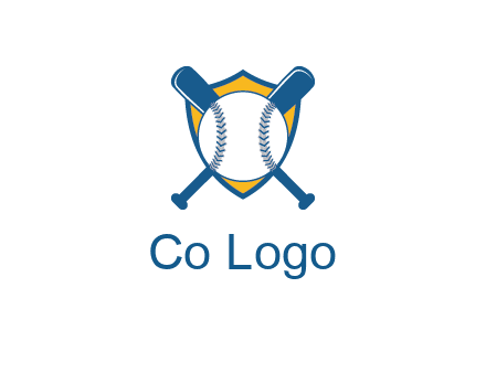 shield with bats behind baseball