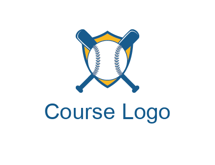 shield with bats behind baseball