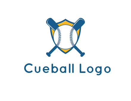 shield with bats behind baseball