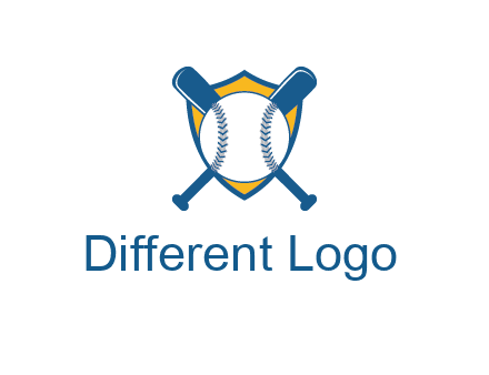 shield with bats behind baseball