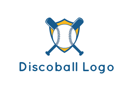 shield with bats behind baseball