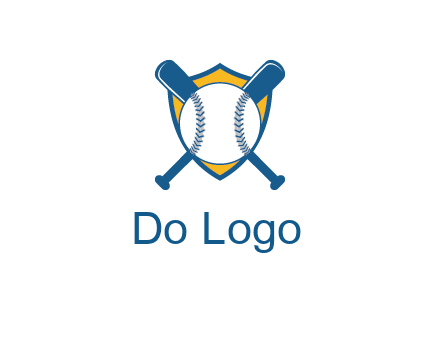 shield with bats behind baseball