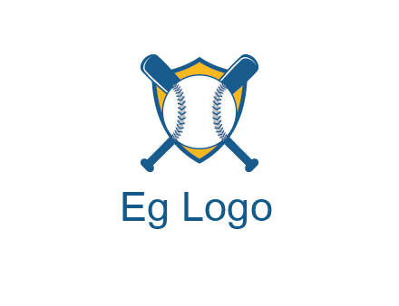 shield with bats behind baseball