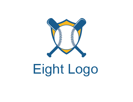 shield with bats behind baseball