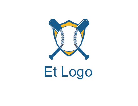 shield with bats behind baseball