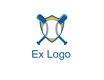 shield with bats behind baseball