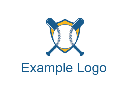 shield with bats behind baseball