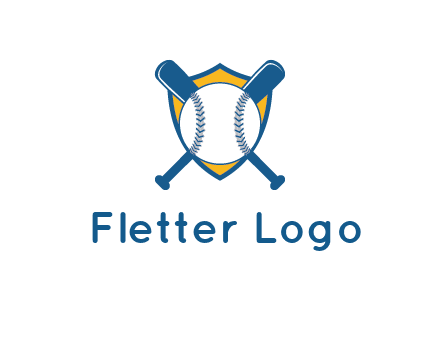 shield with bats behind baseball