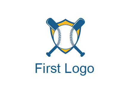 shield with bats behind baseball