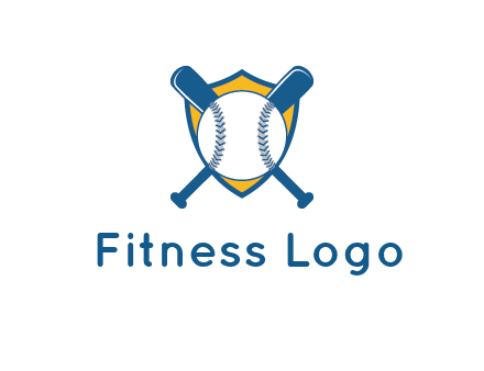 shield with bats behind baseball