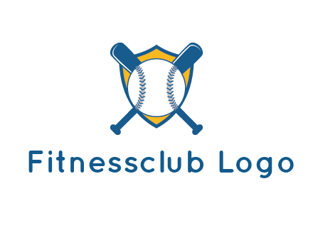 shield with bats behind baseball