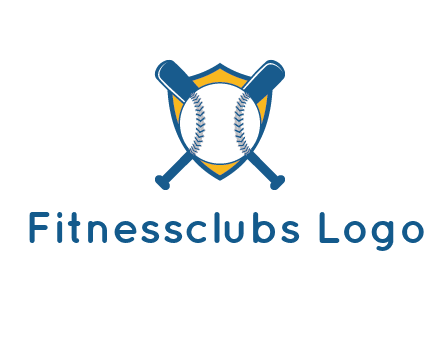 shield with bats behind baseball