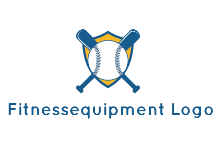 shield with bats behind baseball