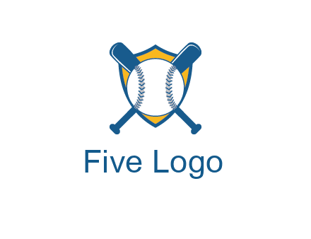 shield with bats behind baseball